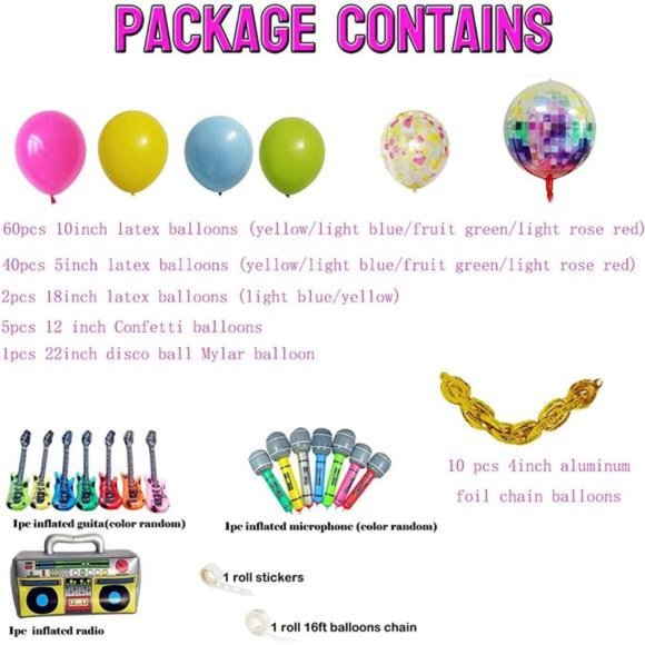 Back to 90S 80S Theme Party Balloons Backdrop Decorations, Party Supplies - Picture 4 of 7